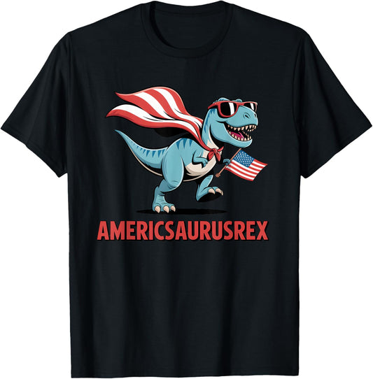 Dinosaur 4th of July Boys Girls Men Amerisaurus T Rex Funny T-Shirt