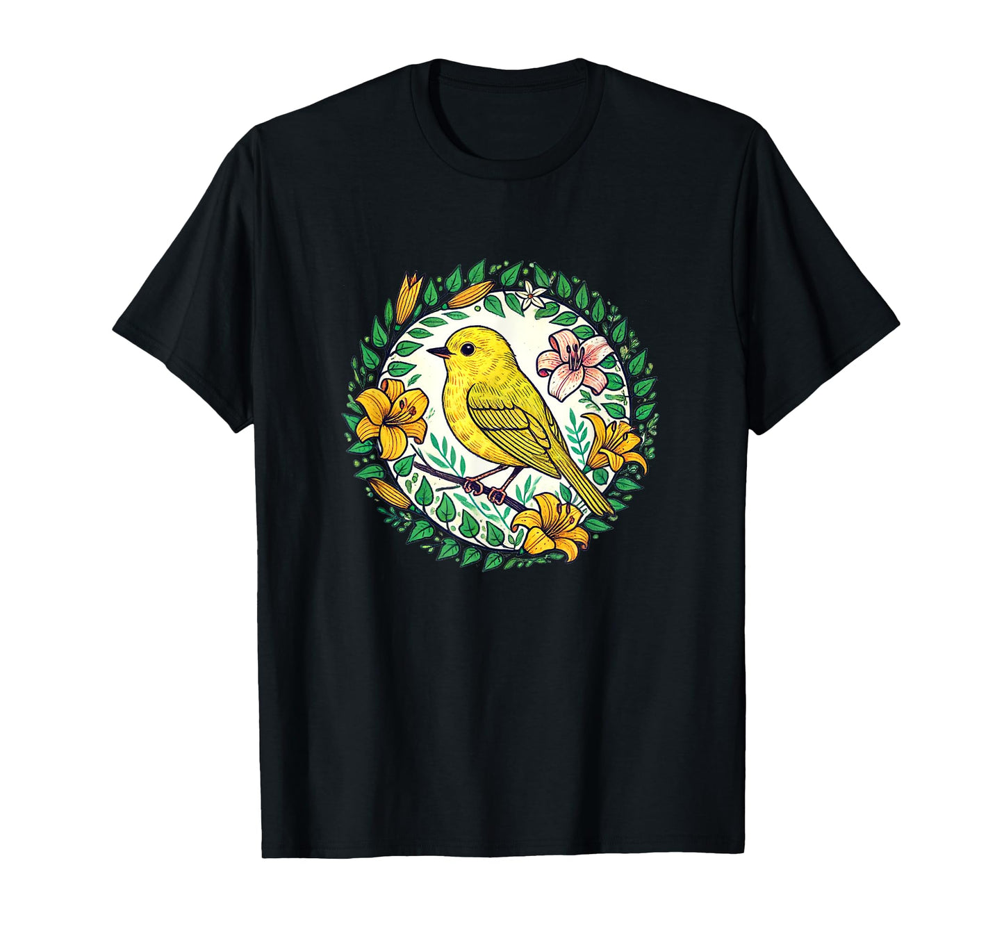 Yellow Finch Art beautiful birds finches illustration T-Shirt