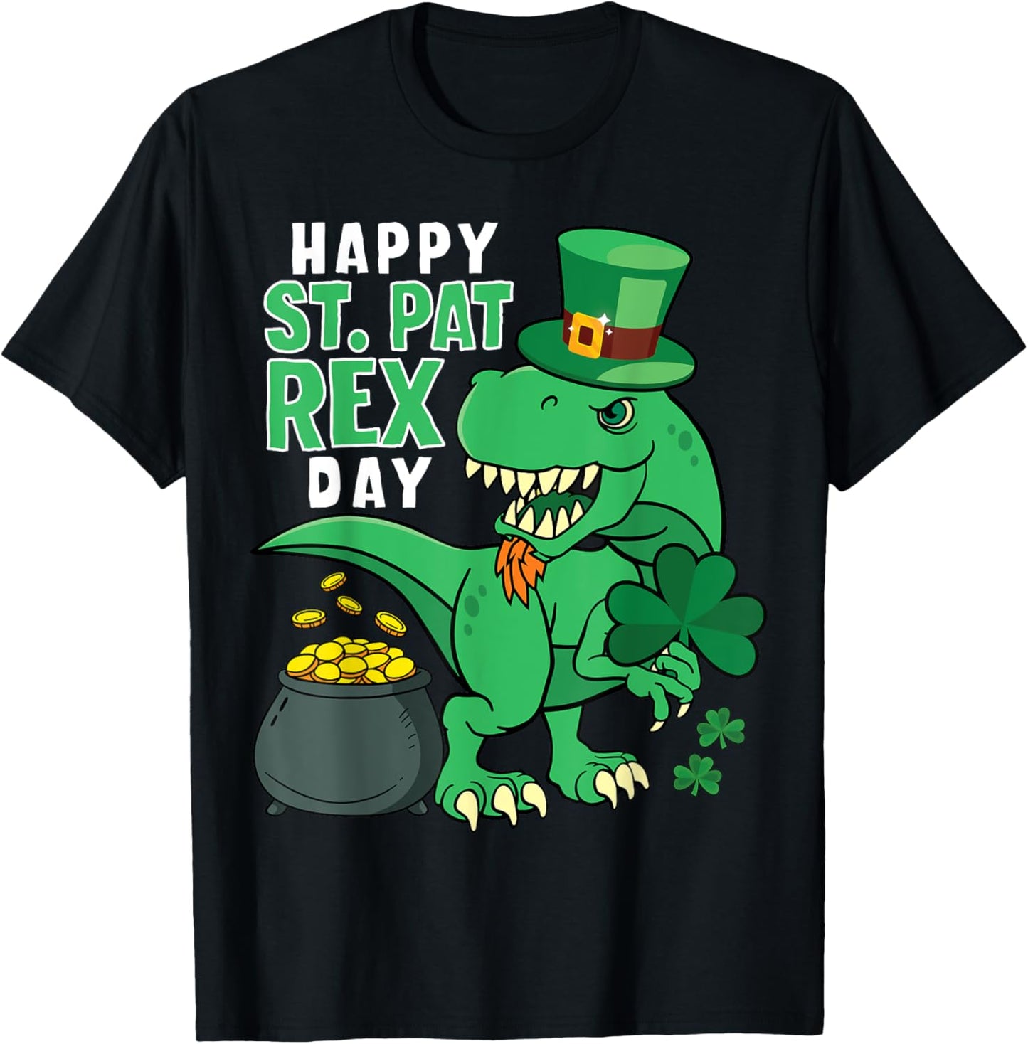 Boys Happy St Pat Rex Day Dinosaur St Patricks Day Trex T-Shirt