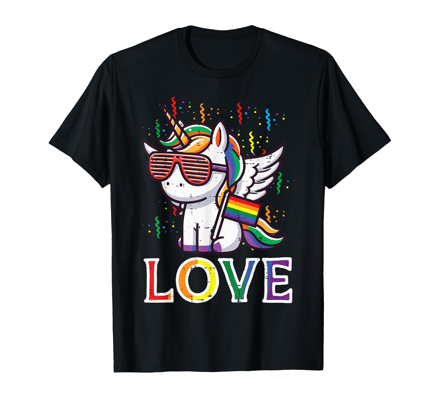 Gay Pride Month Love Unicorn LGBTQ Ally Rainbow Women Girls T-Shirt