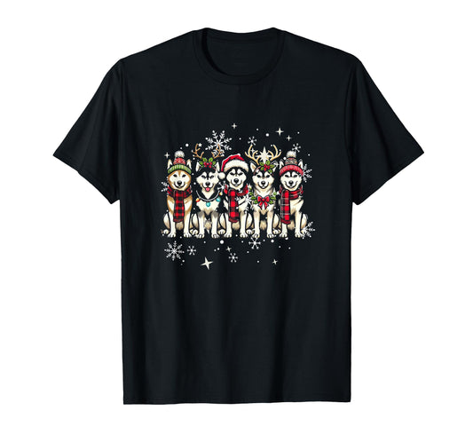 Husky Christmas Santa Hat Xmas Husky Lover T-Shirt