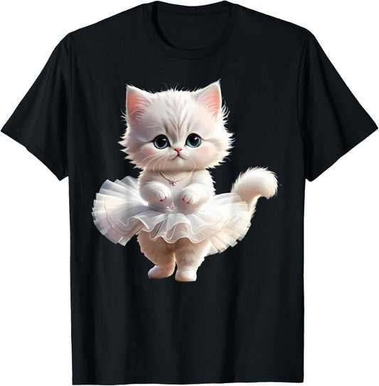 Sweet Dancing Ballerina Cat Ballet Kitty Girl For Kids T-Shirt