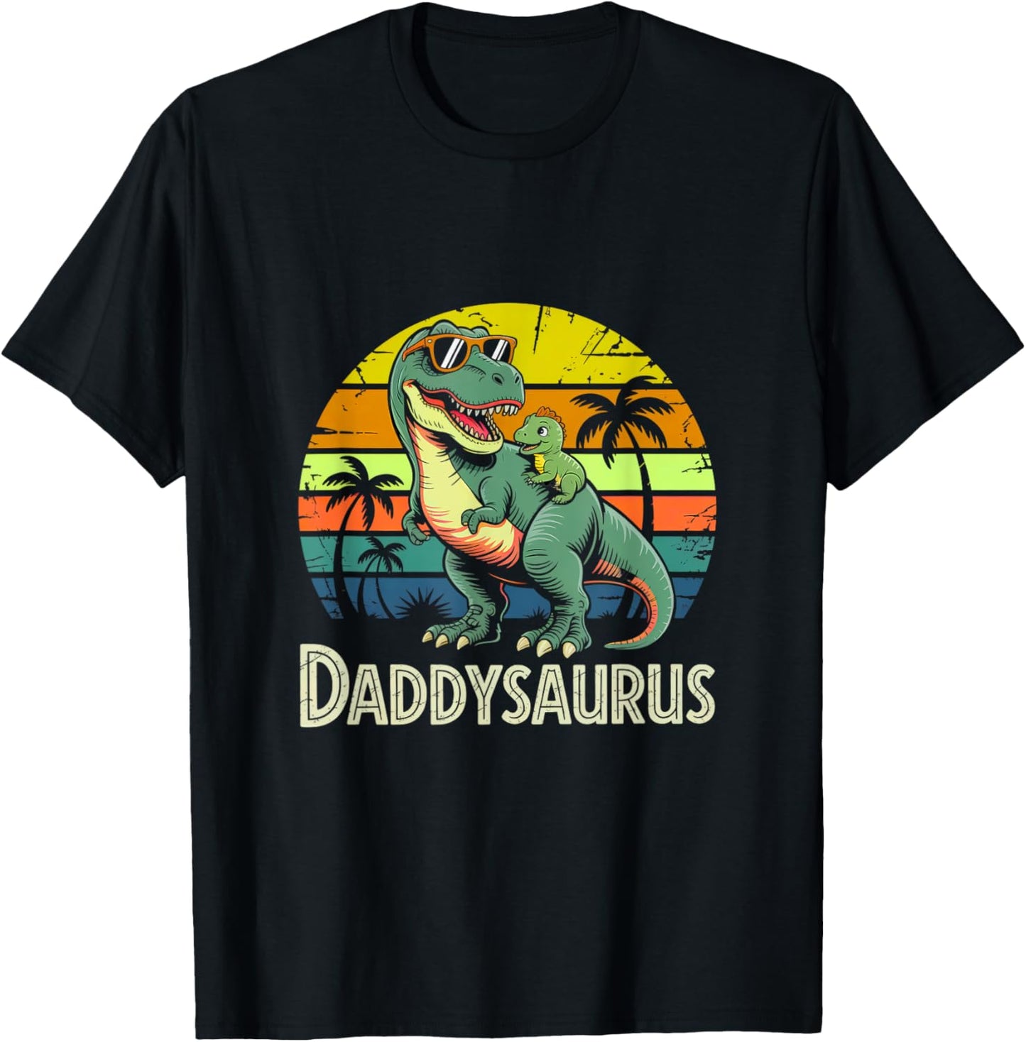 Vintage Daddysaurus Retro Dinosaur Dad Dinosaur Daddy Saurus T-Shirt