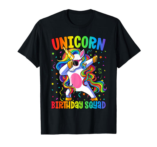 Birthday Squad Shirt Kids Dabbing Unicorn Birthday T-Shirt
