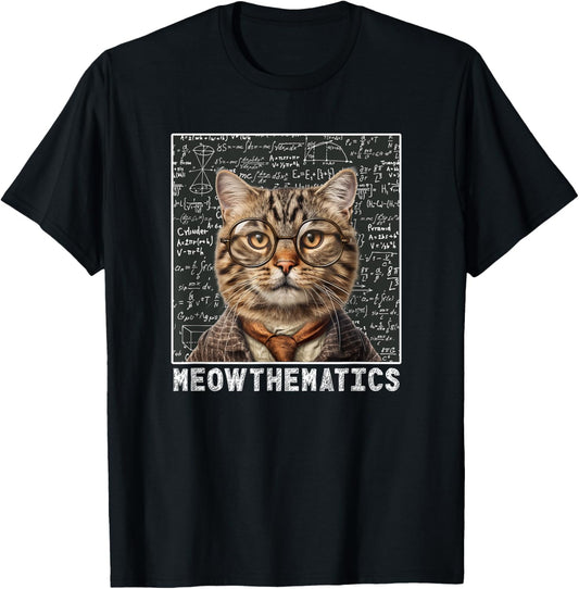 Only Laughs Apparel Meowthematics Cat Math Teacher T-Shirt