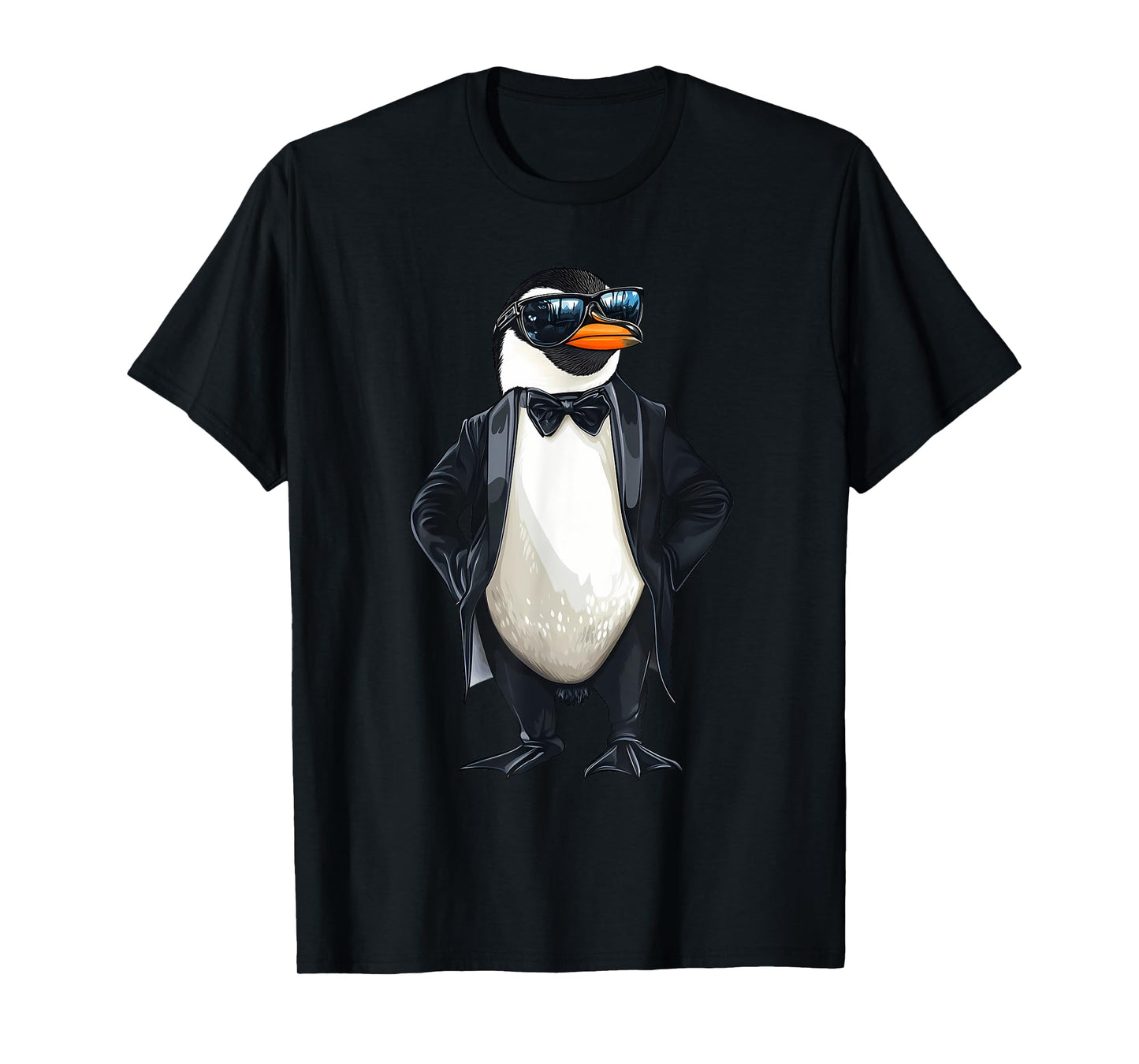 Funny Penguin Tuxedo Graphic T-Shirt