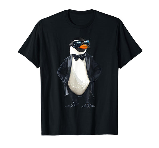 Funny Penguin Tuxedo Graphic T-Shirt