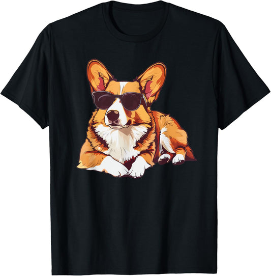 Pembroke Welsh Corgi Dog Sunglasses T-Shirt
