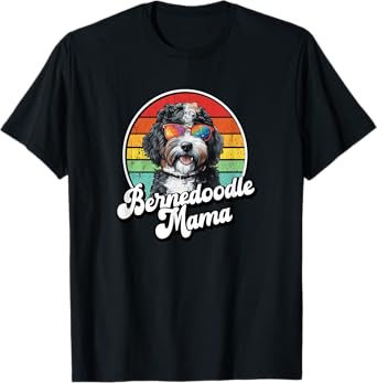 Cute Retro Vintage Mom Bernedoodle Mama Dog Lover T-Shirt