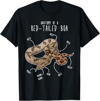 Red-Tailed Boa Snake Anatomy, Funny Cute Pet Reptile Mom Dad T-Shirt