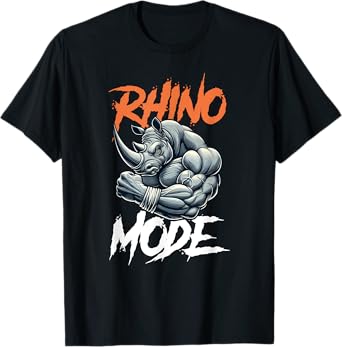 Vintage Art Rhino MODE Kawai Pet Lovers Funny Animal Happily T-Shirt