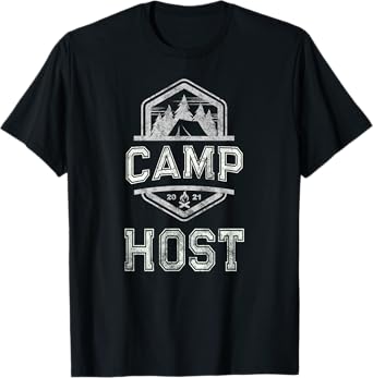 Vintage CAMP HOST Campground Staff Campsite Team Hosting T-Shirt