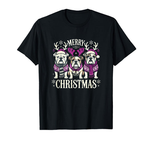 Christmas English Bulldog Mom English Bulldog Christmas T-Shirt for Men Women Girls Kids