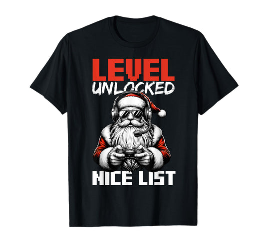 Christmas Gamer Boys Nice List Video Game Santa Xmas T-Shirt