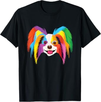 Colorful Papillon - Dog Canine Lover Pet Owner Veterinarian T-Shirt for Men Women Kids