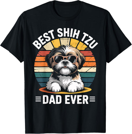 Shih Tzu Dad Funny Dog Design Father's Day T-Shirt
