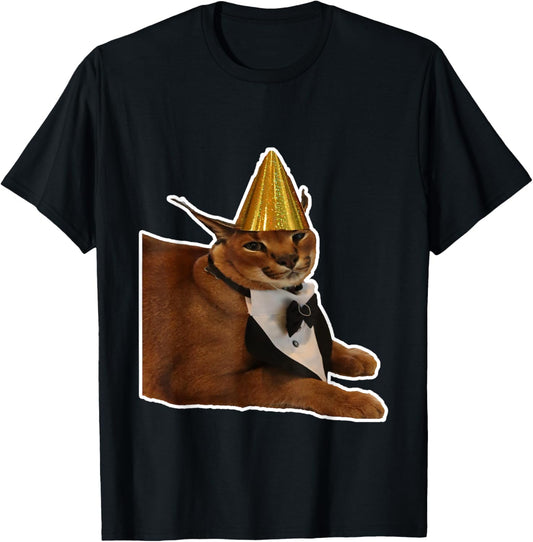 Big Floppa birthday Cat T-Shirt