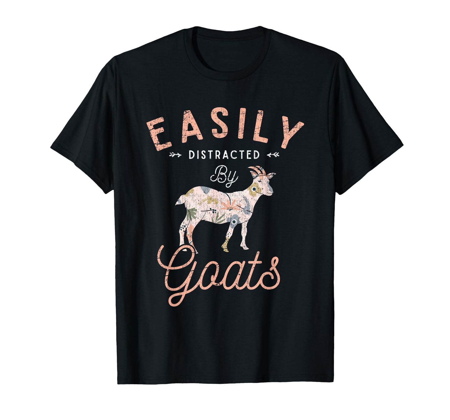Funny Farm Animal Farmer Flowers Farming Floral Goat T-Shirt