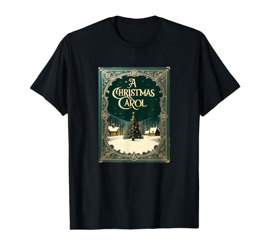 Famous X-Mas T-Shirt: A Christmas Carol by Charles Dickens - Unisex Adult Black Short Sleeve Crew Neck Classic T-Shirt - Holiday, Christmas, Storytelling, Readers, Families