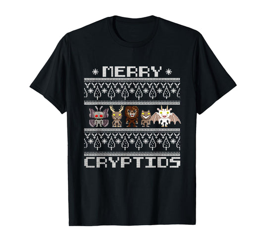 Merry Cryptids - Ugly Christmas Bigfoot, Mothman, Wendigo T-Shirt