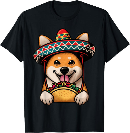 Funny Shiba Inu Dog Taco Shiba Inu Dog Lover Cinco De Mayo T-Shirt