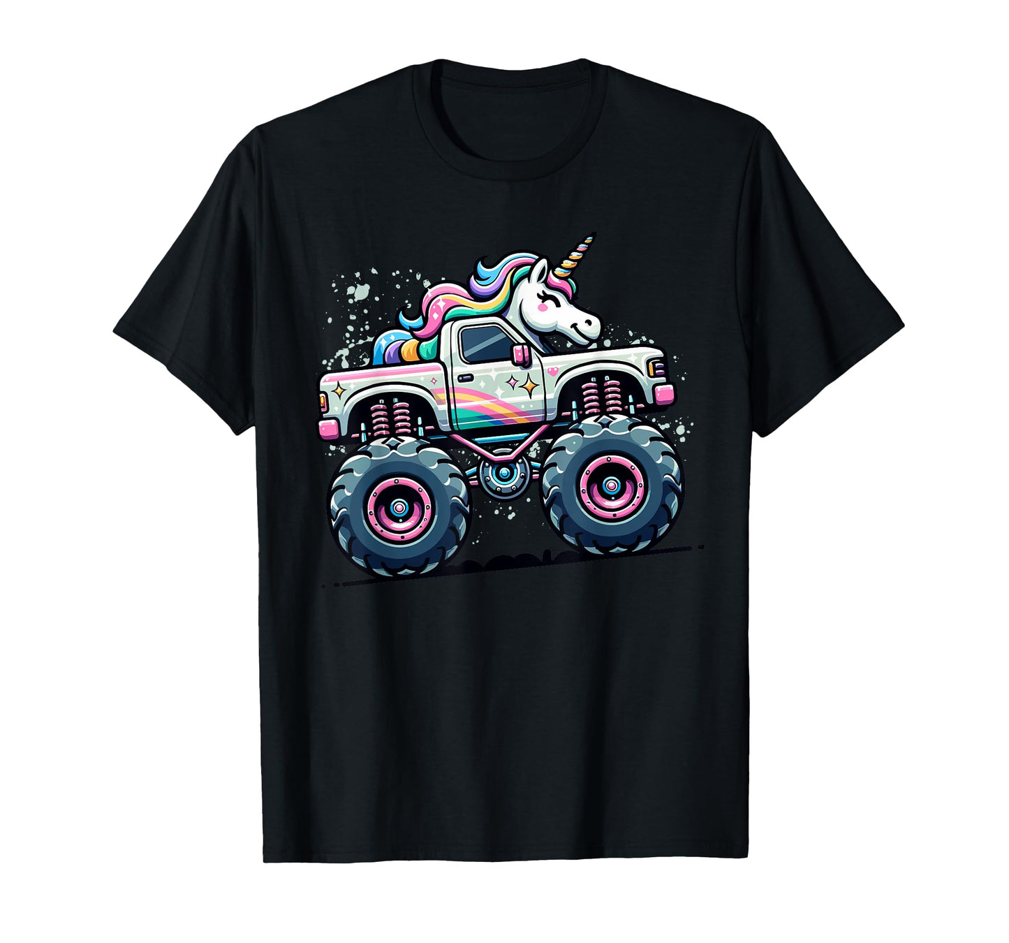 Monster Truck Unicorn Birthday Party Girls Monster Truck T-Shirt