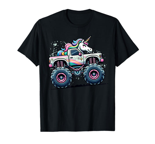 Monster Truck Unicorn Birthday Party Girls Monster Truck T-Shirt