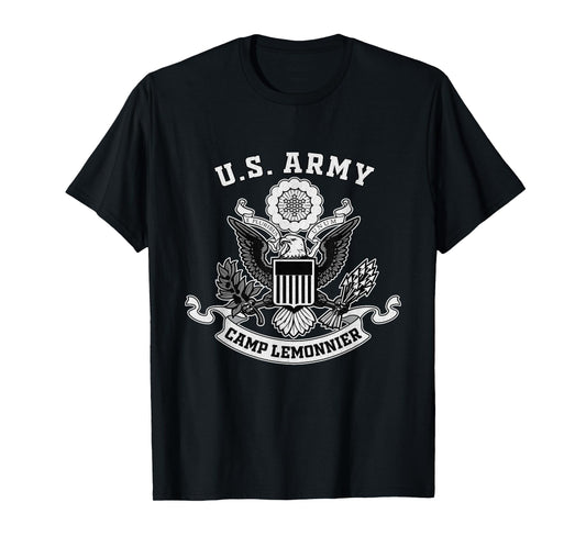 Camp Lemonnier Djibouti Military Base Eagle Emblem Vintage T-Shirt