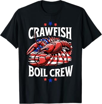 Crawfish Boil Crew Louisiana USA Funny Cajun 4th of July T-Shirt