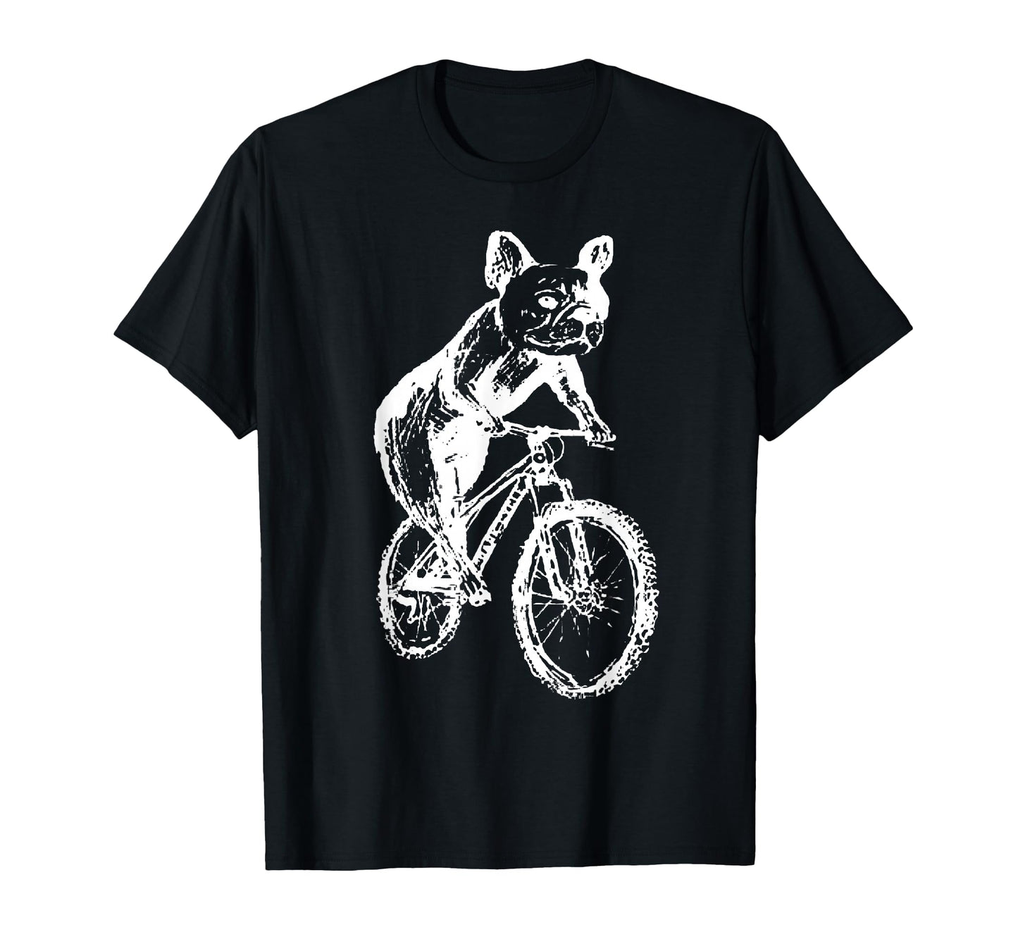 French Bulldog On A Bike Retro Dog Riding Bicycle Cycling T-Shirt