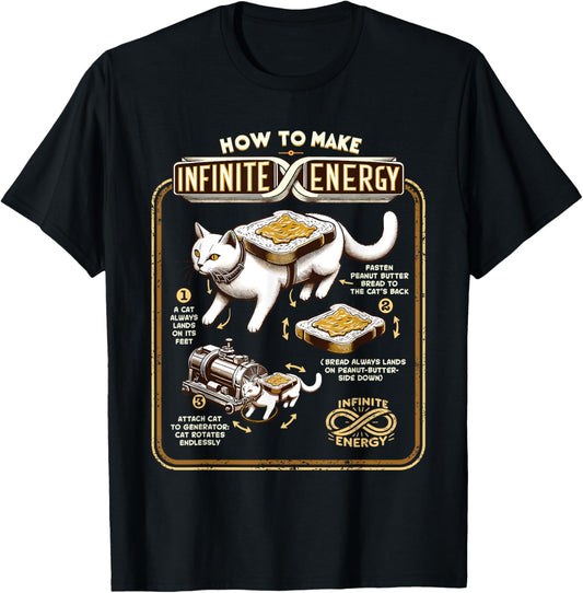 Science Experiment Perpetual Mobile Infinite Energy Cat T-Shirt