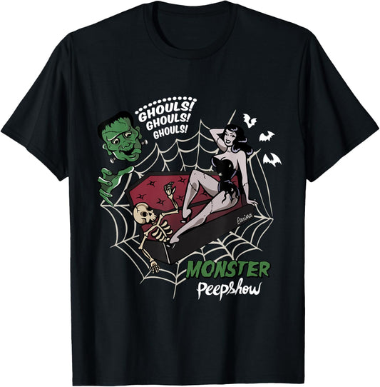 Funny Frankenstein Monster Lovers Monster Peepshow Halloween T-Shirt