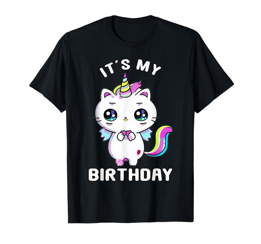 It's My Birthday Caticorn Meowgical Cat Kittycorn Unicorn T-Shirt for Men Women Kids
