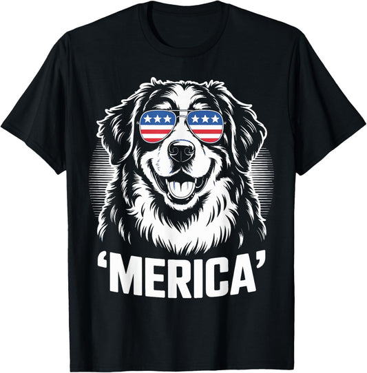 Bernese Mountain Dog 4th of July ‘Merica Patriotic T-Shirt