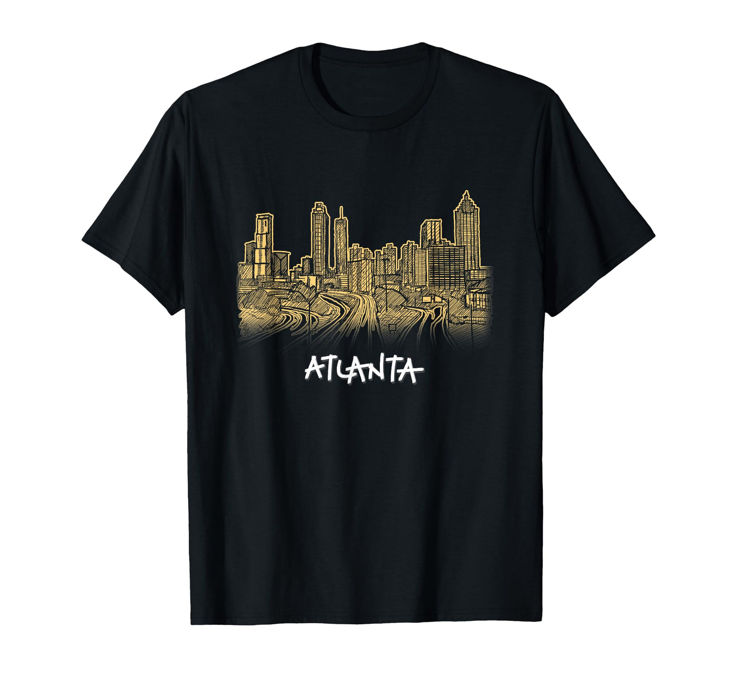 Atlanta Georgia ATL Peach State Skyline Panorama T Shirt