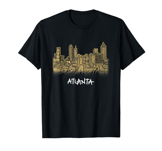 Atlanta Georgia ATL Peach State Skyline Panorama T Shirt