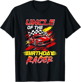 Uncle Of The Birthday Racer Race Car Party Family Matching T-Shirt