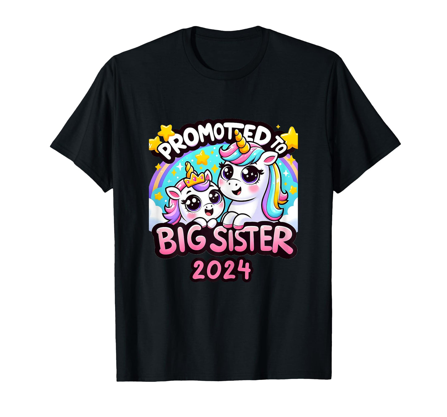 Promoted to Big Sister 2024 Unicorn Big Sis For Kids T-Shirt