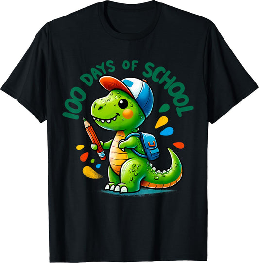 100th Day of School Teacher Dinosaur T-Rex 100 Days Kids T-Shirt