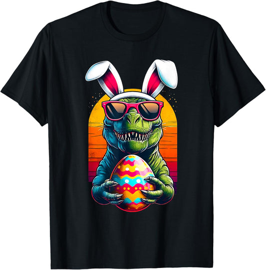 Happy Eastrawr TRex Easter Funny Dinosaur Bunny Egg Hunt Boy T-Shirt