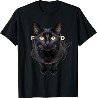 Funny Black Cat Food Men Women Girls Kids T-Shirt
