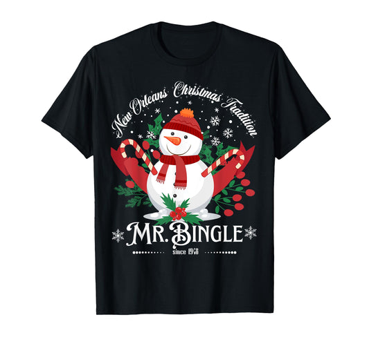 New Orleans Mr.Bingle Christmas Tradition Snowmen Christmas T-Shirt