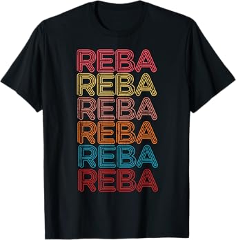 Vintage Reba Name Retro Style 70s 80s First For Men Women T-Shirt
