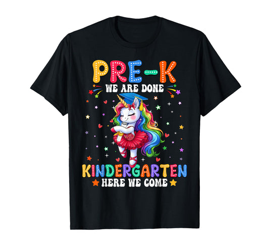 Pre-k Graduation 2025 Unicorn Girls Preschool Graduate Funny T-Shirt