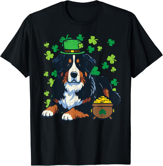 St Patricks Bernese Mountain Dog Saint Paddys Men Women Kids T-Shirt