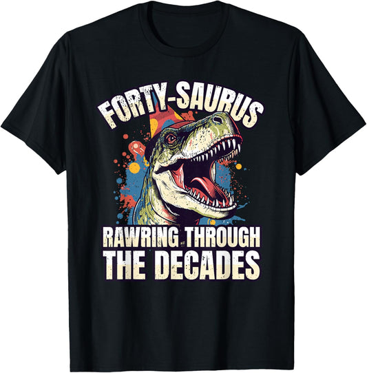 T-Rex 40th Birthday Age 40 Year Old Dinosaur 40th Birthday T-Shirt