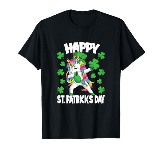 Happy St Patricks Day Irish Unicorn Lepricorn Girls Kids T-Shirt