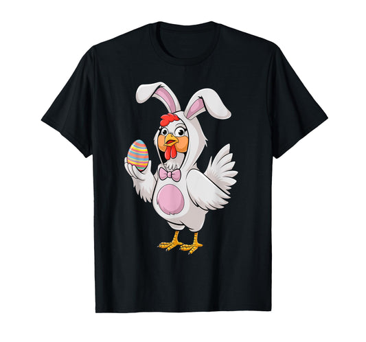 Funny Happy Easter Chicken Bunny Fun Eggs Farm Easter 2025 T-Shirt