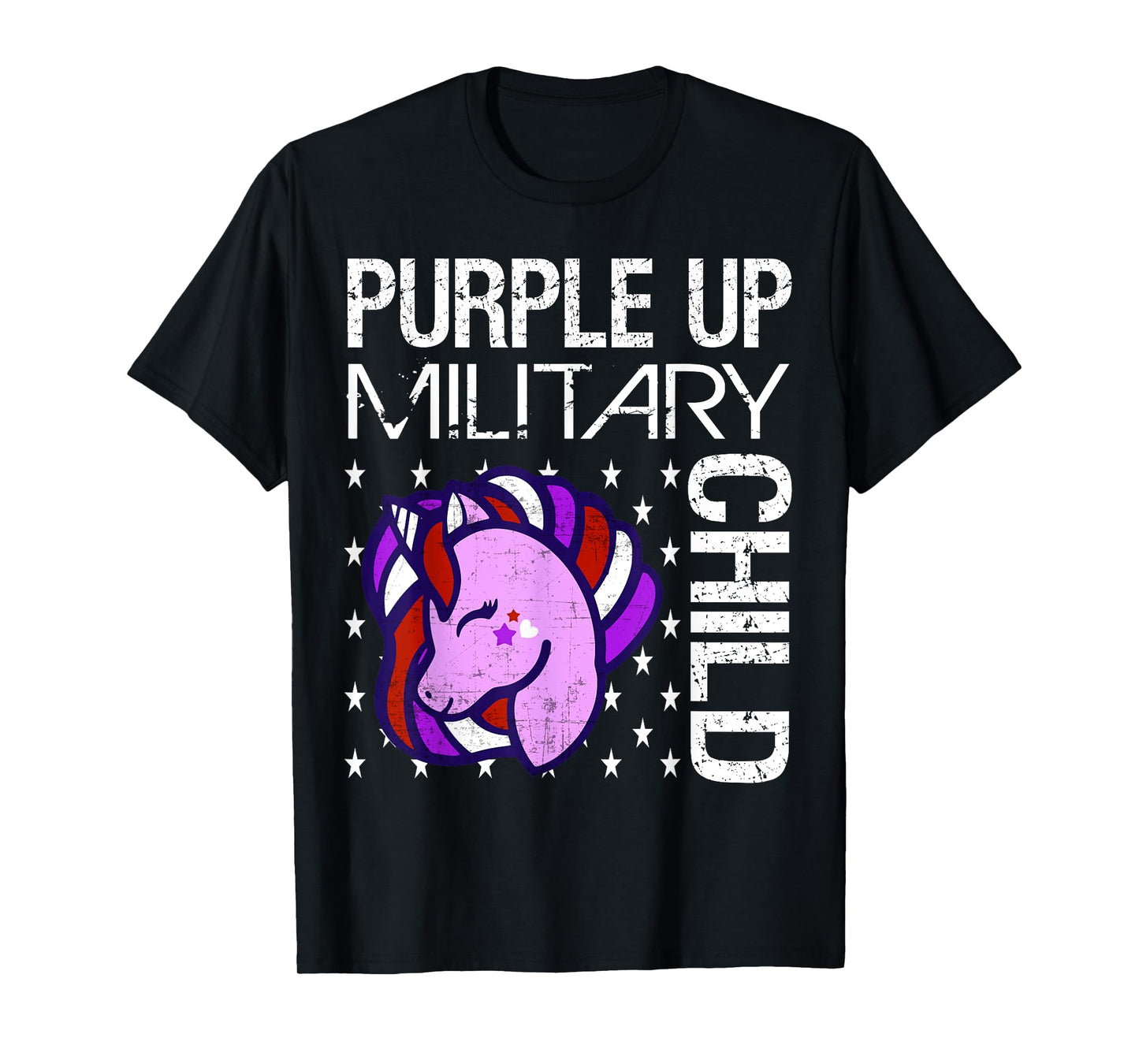 Awareness Month Purple Up Military Child Purple-Up Unicorn T-Shirt
