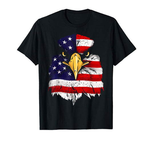 Bald Eagle 4th of July American Flag Patriotic Freedom USA T-Shirt